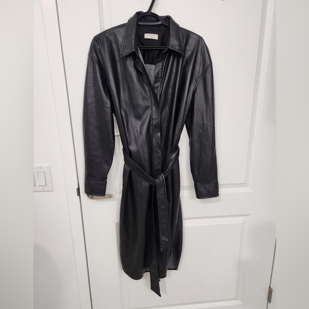 Aritzia Vice pleather dress black size medium BNWT